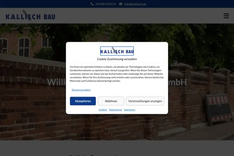 Website von Kallisch Bau